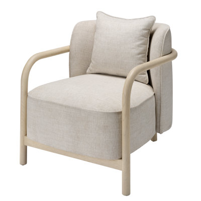 Fauteuil lounge Tether, chêne clair