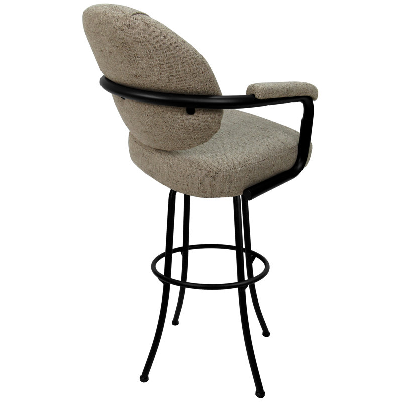 Comptoir pivotant, bar et très grand tabouret Vickky, Tabouret de comptoir (siège d'une hauteur de 26 p, Noir