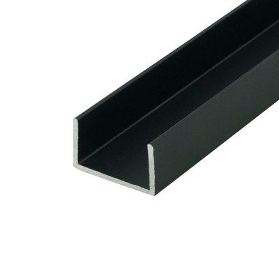 Outwater Alu447-Bk Black Finish 3/4 Inch Inside Dimension Aluminum U Channel C Channel 72 Inch Lengths (Pack Of 18)