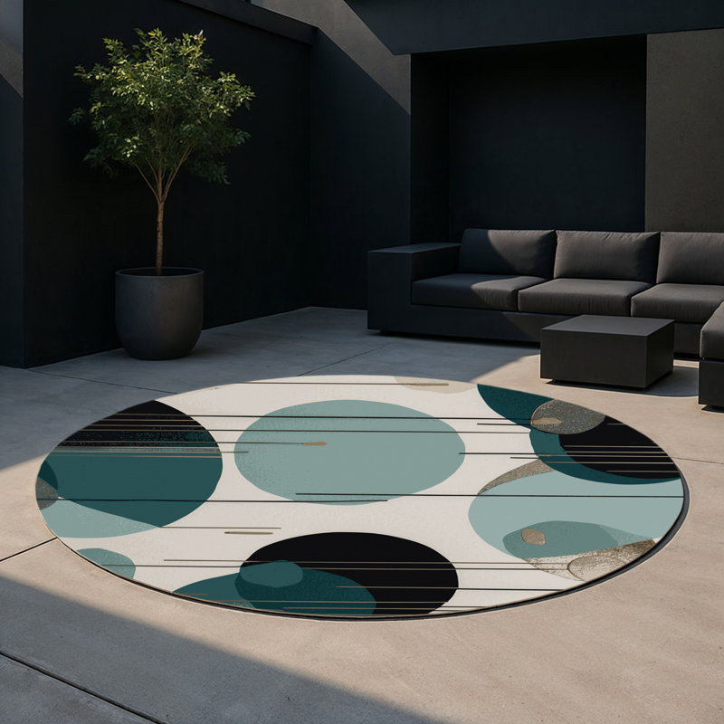 Warp Cusp Indoor And Outdoor Area Rug, Round 5'