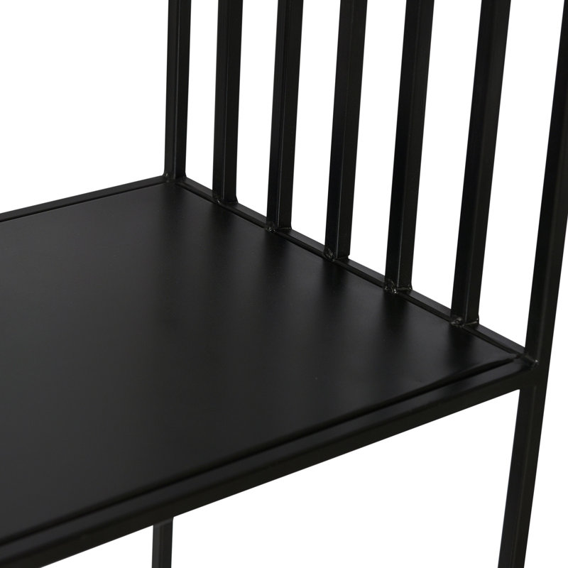 Ramar 73" Tall 5-Tier Iron Bookshelf, Antique Black