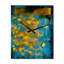 Horloge murale abstraite lyrique en bleu et jaune I - Collages abstraits-99633960