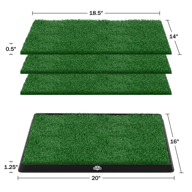Plateau de formation PET Potty Dog Grass, Petit (l 20 po x P 16 po x H 1,25 po)