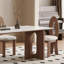 Dual Material Rock Board Top Dining Table Set-106238083