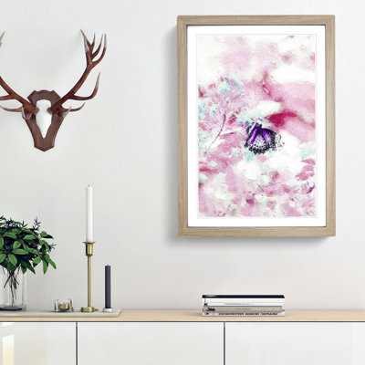 A Butterfly Upon A Flower In Abstract - Single Picture Frame Painting