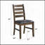Ensemble de table de salle à manger 5 pièces à finition noyer et 4 chaises d'appoint en cuir synthétique brun avec revêtement en bois d'hévéa massif