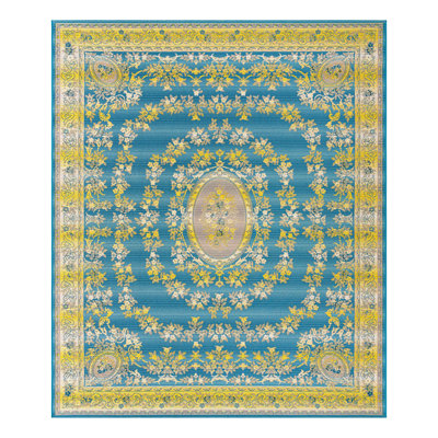 Blue Cahuita Indoor/Outdoor Traditional Rug