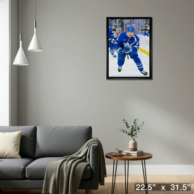 Matthew Knies Toronto Maple Leafs - Framed Canvas Hockey Wall Art, 20x29 NHL Man Cave Decor