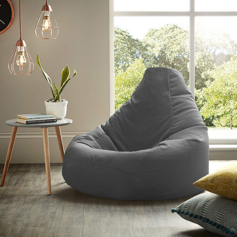 Salcombe Polyester Outdoor Friendly Refillable Bean Bag Chair & Lounger, Gray