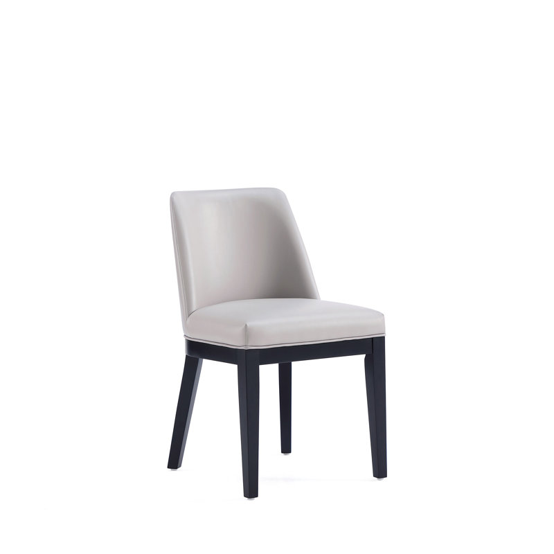 Gansevoort 19.5'' H Faux Leather Upholstered Beech Parsons Chair, 4, Light Gray