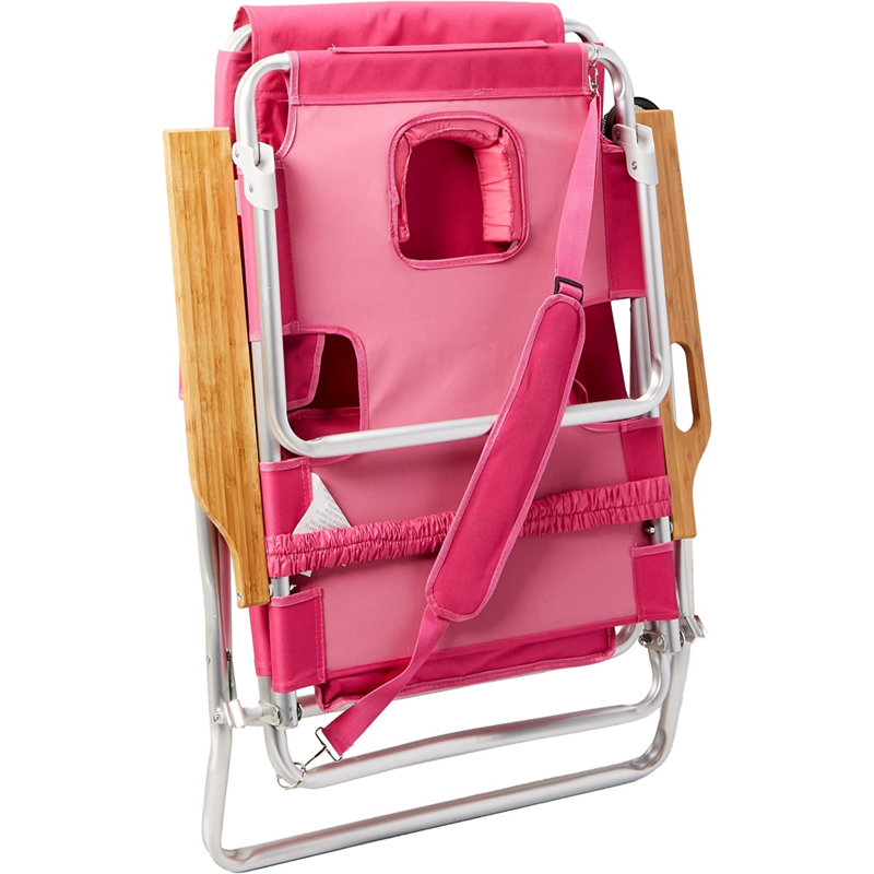 Chaise de plage inclinable / pliante Brown-Batson, Rose