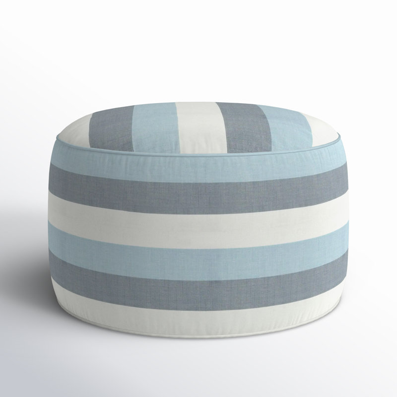 Repose-pieds d'extérieur rembourré Brunk avec coussin Sunbrella®, Bleu