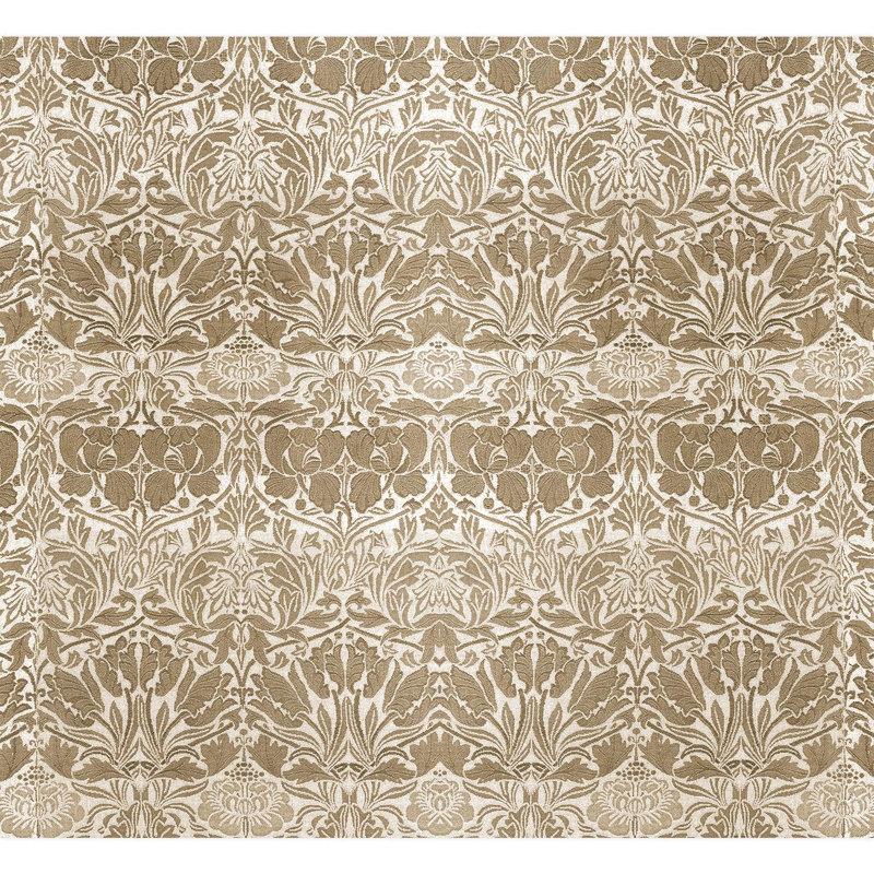 Élégant motif floral brun complexe, L 132 po x l 144 po