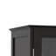 Buffet minimaliste noir avec double porte en verre et tiroir-607293008