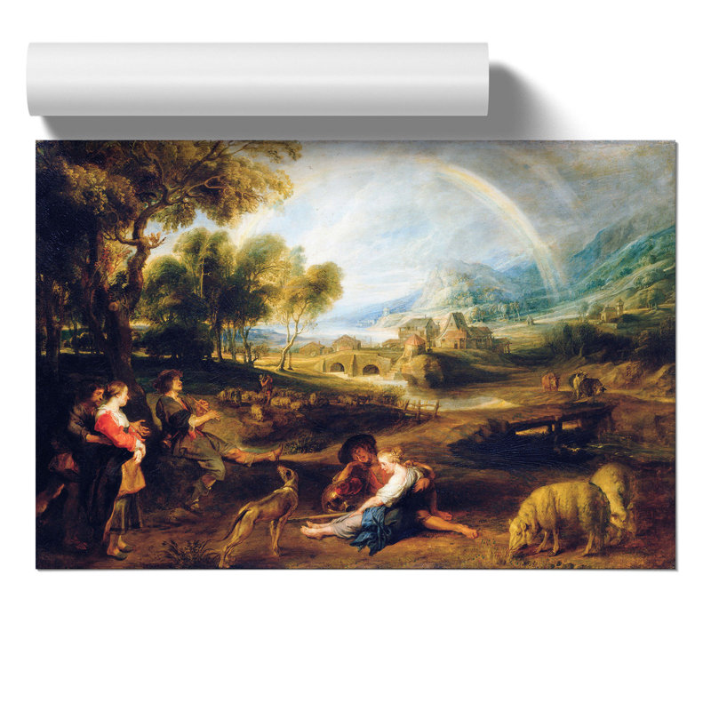 Landscape With A Rainbow by Peter Paul Rubens - No Frame Painting, 30cm H x 42cm W x 0.1cm D