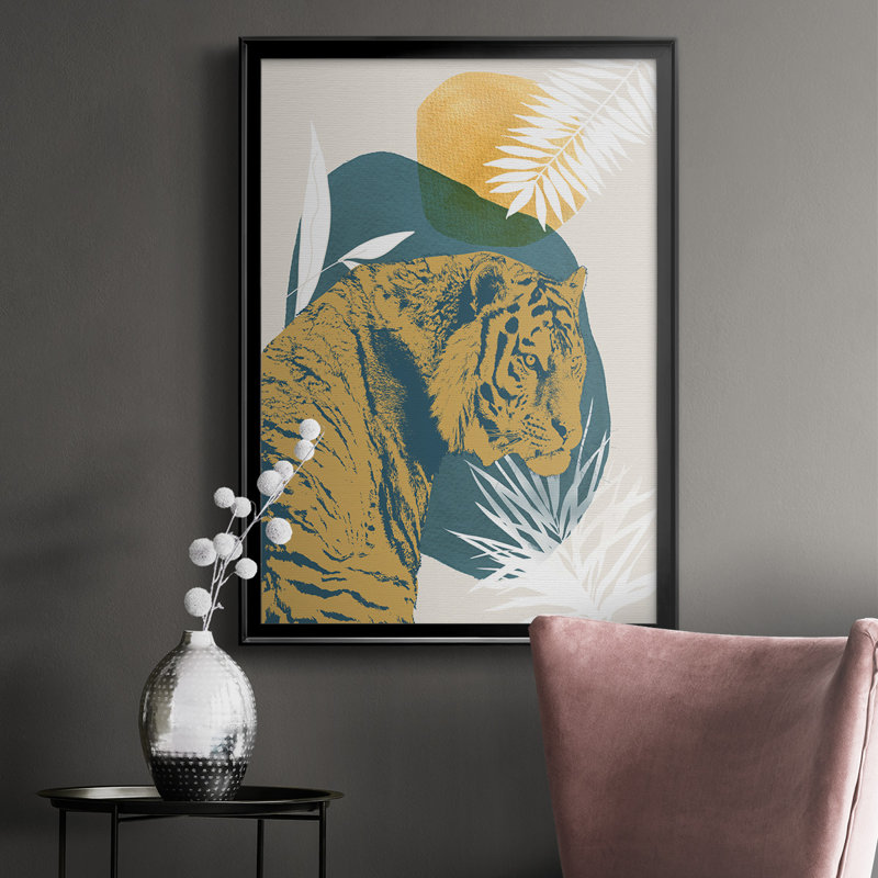 Annegriet Jungle Cat I - impression d'un seul cadre photo, H 30,5 po x l 22,5 po x P 1 po, Noir