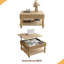 Table basse à plateau relevable cannelé 31,5 po avec rangement ouvert et caché, mécanisme de levage hydraulique, pieds en bois massif rétro-1404043056