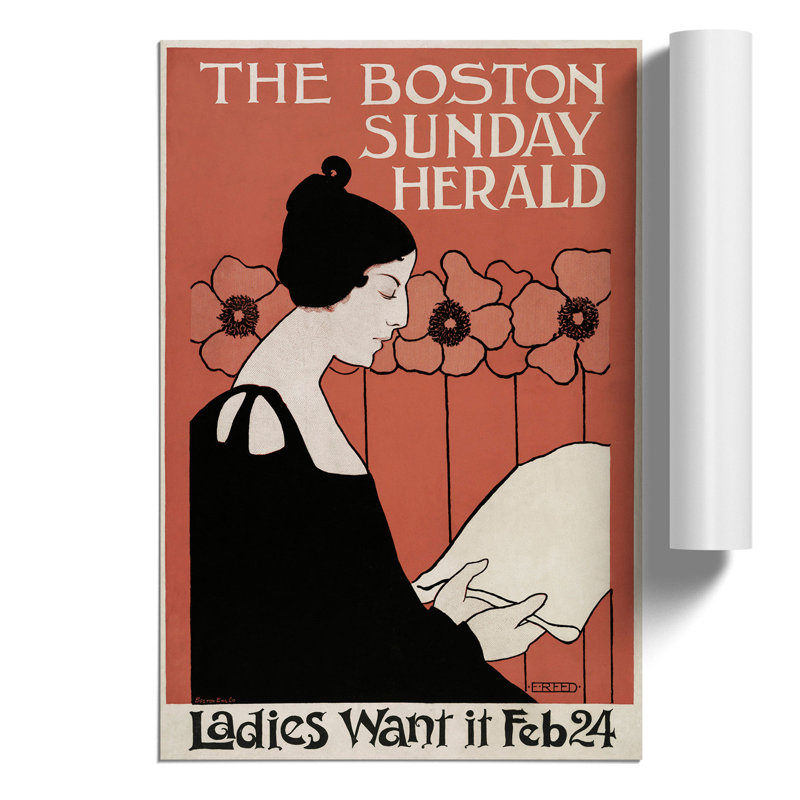 The Boston Sunday Herald by Ethel Reed - Frameless Print, 30cm H x 21cm W x 0.1cm D