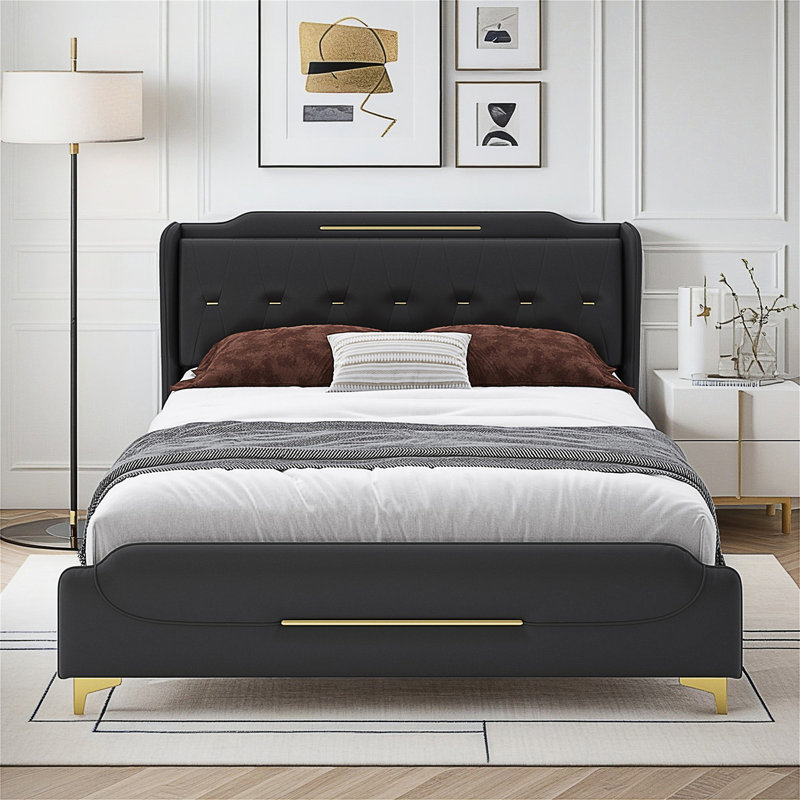 Bed For Bedroom, Gray, King