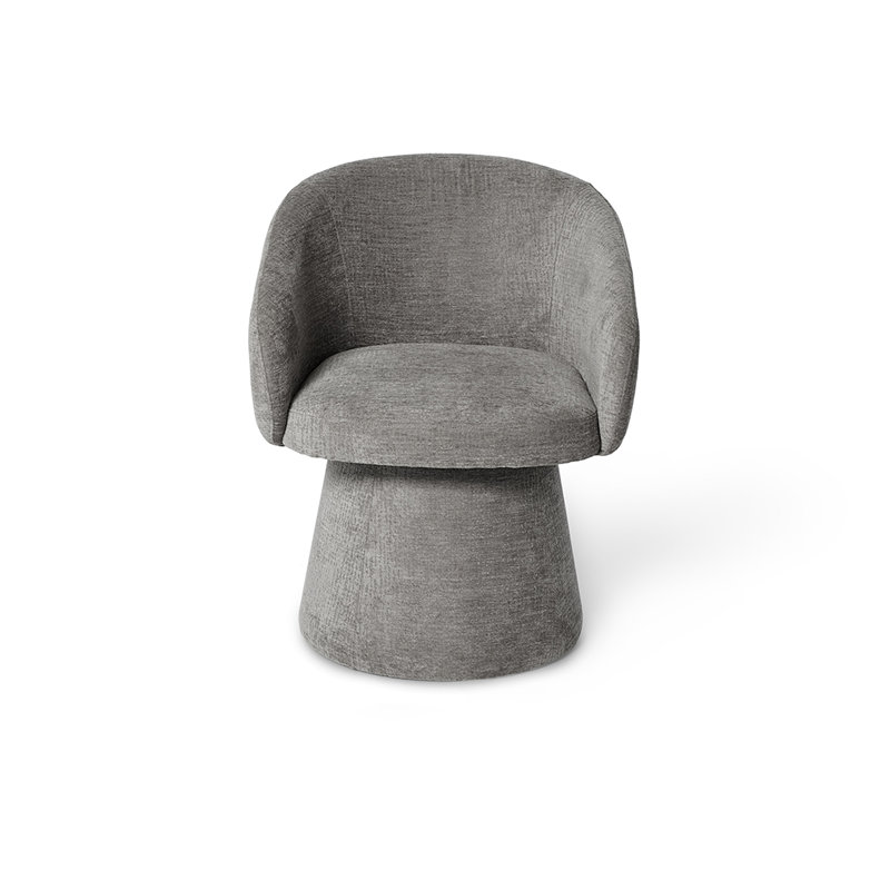 Duke Upholstered Low Back Dining Armchair Boucle, 48cm Seating Height, Grey