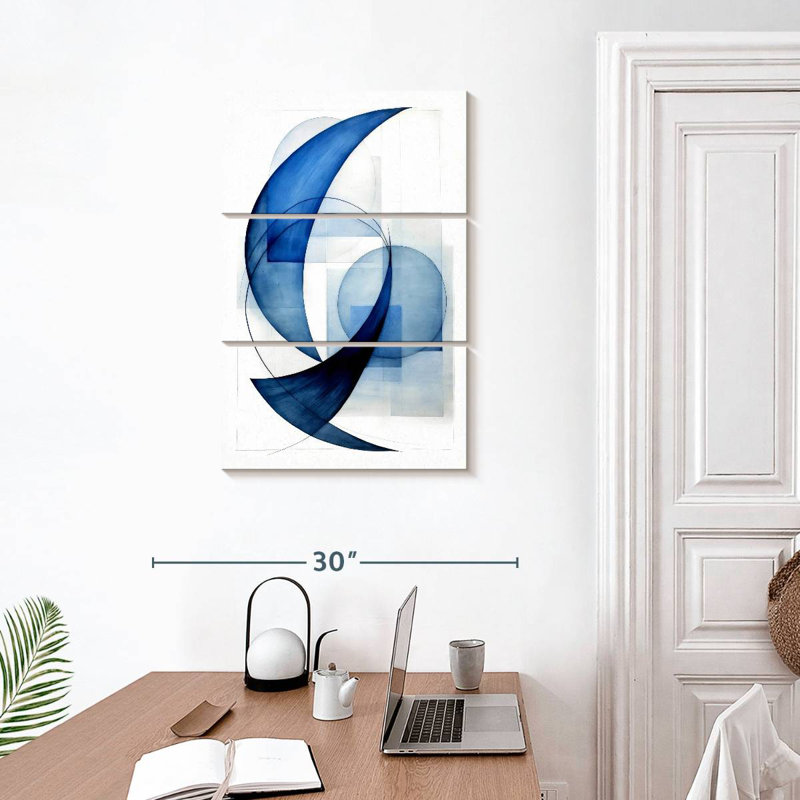 Cercles bleus dynamiques Avery II, H 32 po x l 20 po