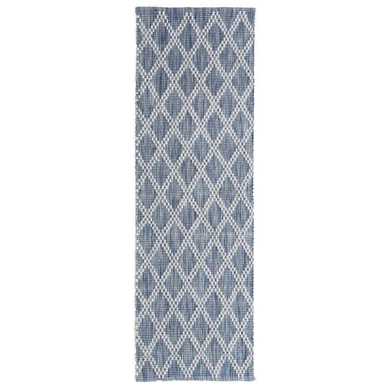 Harlequin Hand-Woven Indigo Area Rug, Runner 2'6" x 8'
