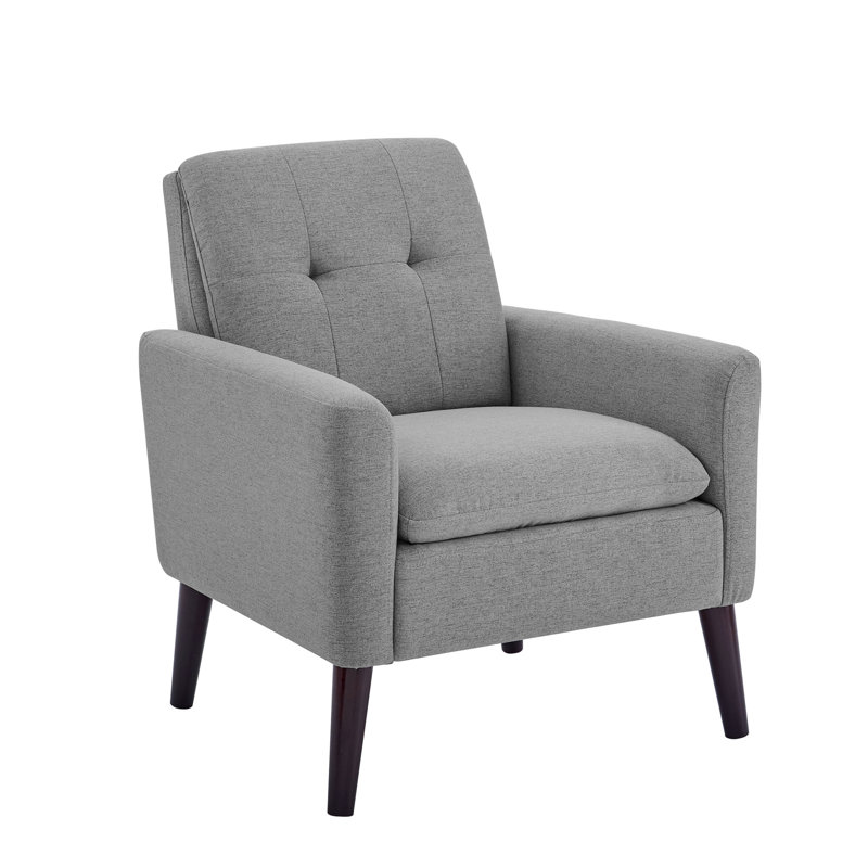 Fauteuil capitonné et rembourré (fauteuil inclus), Gris