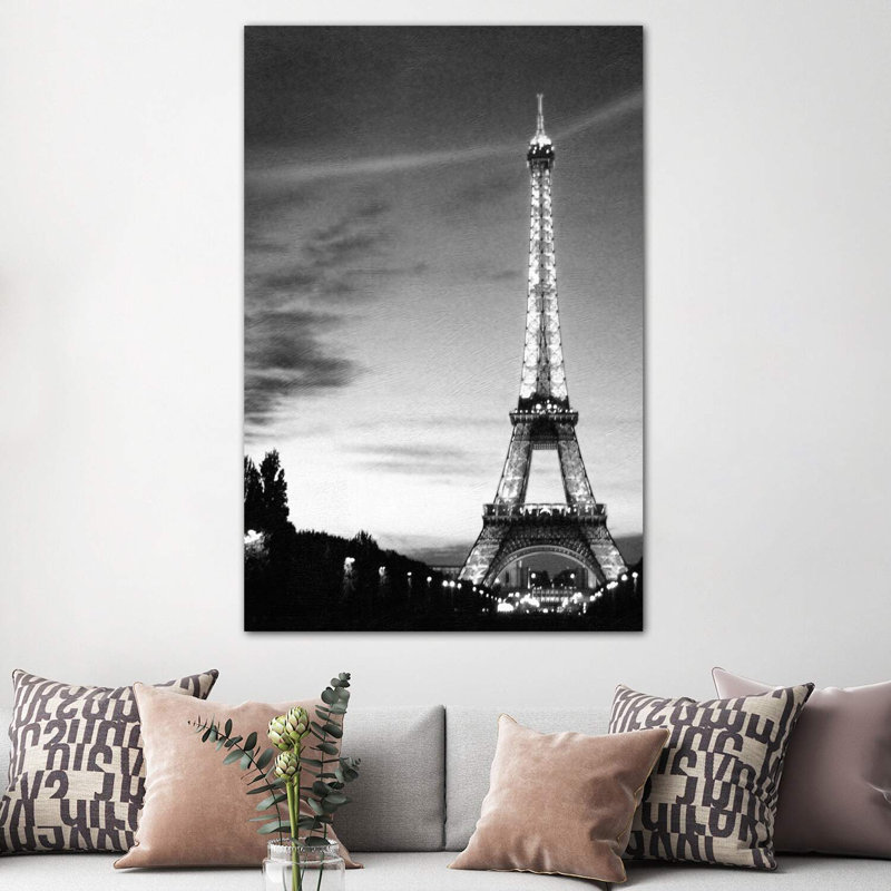 Tour Eiffel par PhotoINC Studio - reproduction de photo à cadre flottant, H 60 po x l 40po x P 1,5 po, Toile tendue
