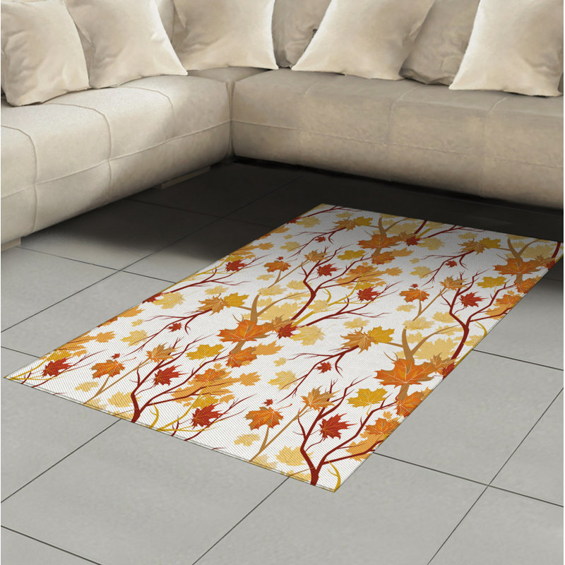 Tapis décoratif d'automne à haute densité en fibres longues, Rectangle— 4 pi x 5 pi 8 po