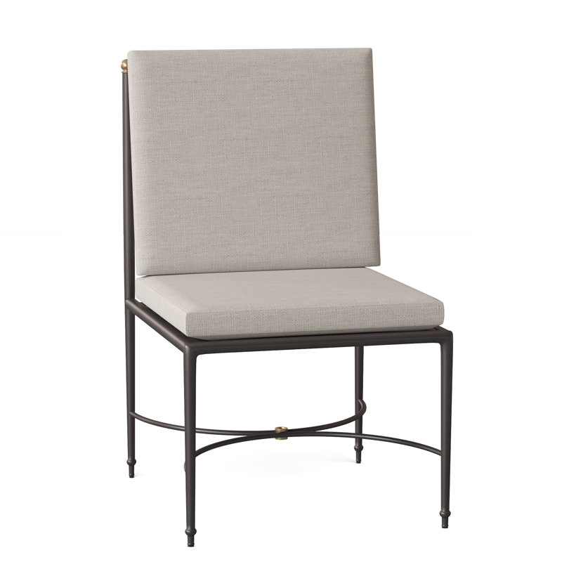 Roma Patio Chair with Cushions, Dove Sunbrella® Linen, Welt