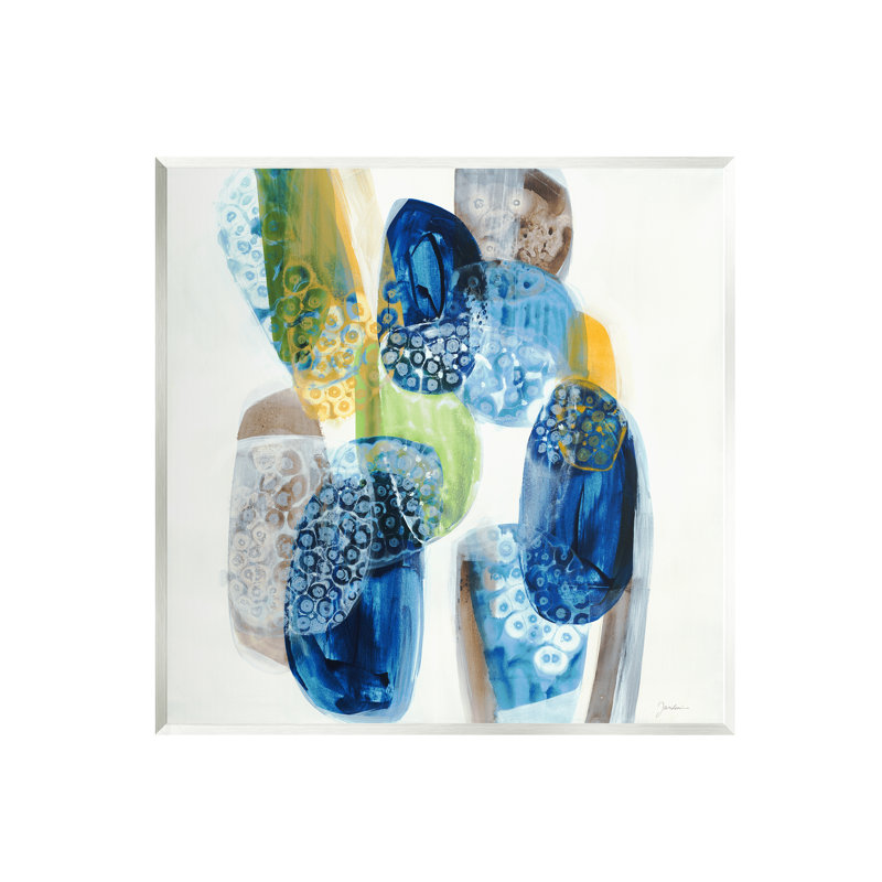 Stupell Industries Busy Abstract Pebbles, art de la giclée encadrée par Liz Jardine, H 12 po x l 12 po x P 1,5 po