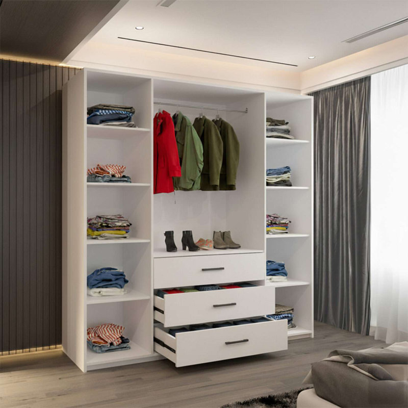 4 Door Manufactured Wood Wardrobe, White