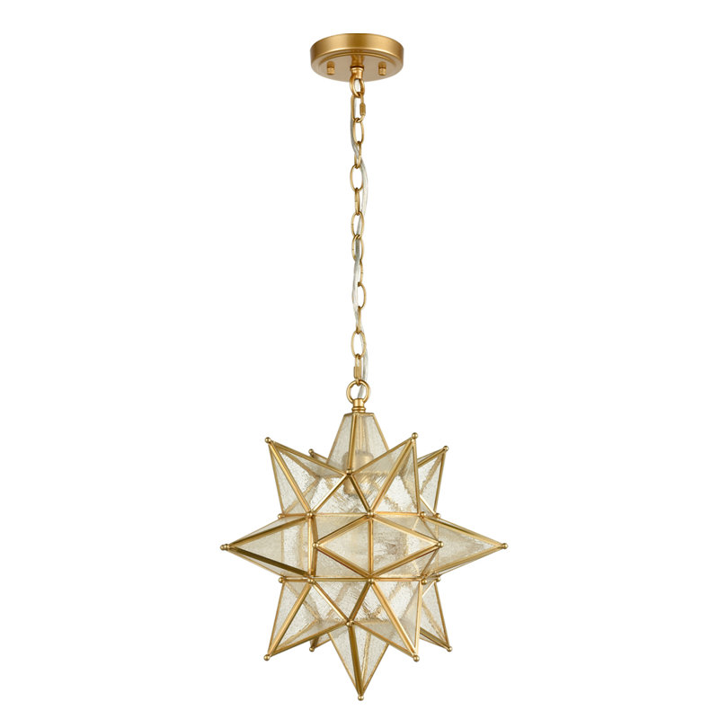 Luminaire suspendu Moravian Star 13 po, H 14,76 po x l 14,76 po x P 14,76 po, Laiton