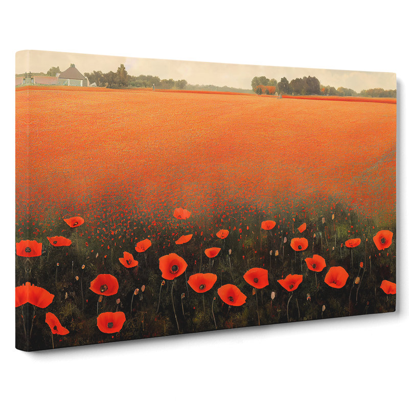 Incredible Poppy Field Flowers - Wrapped Canvas, 50cm H x 76cm W x 3cm D