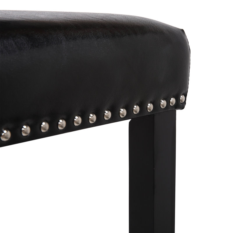 Tabouret de bar et de comptoir rembourré Jameson, Tabouret de comptoir (siège d’une hauteur de 24, Noir/gris