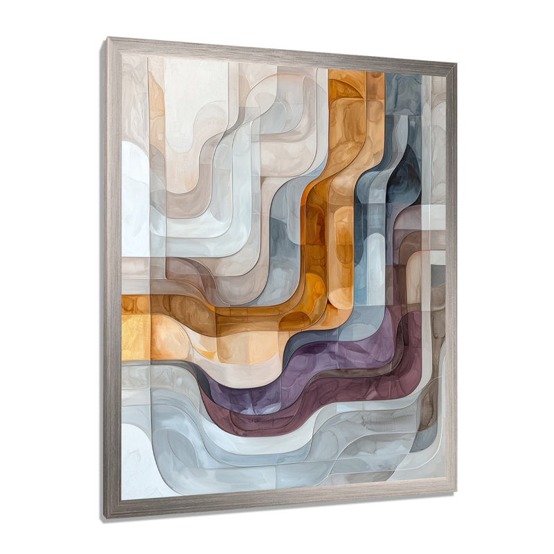 Nyimah - Abstract Wall Art Prints, H 32 po x l 16 po, Argent argent, Reproduction encadrée d'une seule photo