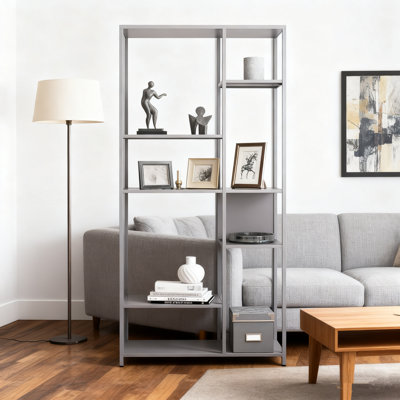 Gray Metal Bookshelf, Space Saving, Home Decoration by George Oliver