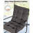 Patio Accent Chair with Ottoman, Outdoor Lounge Chair and Footrest with Padded Cushion, 2-Piece Modern Metal Outdoor Patio Chair Set with Footstool for Living Room, Porch, Bedroom, Dark Grey-14595423-14595417