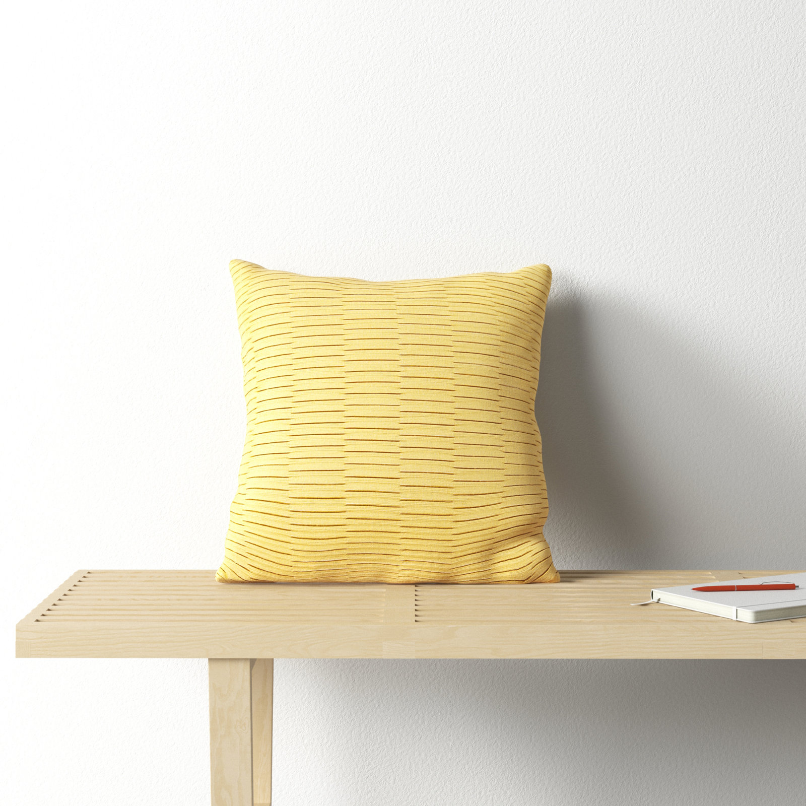 Retha Striped Indoor/Outdoor Throw Pillow, 20" H x 20" W x 4" D, Gold
