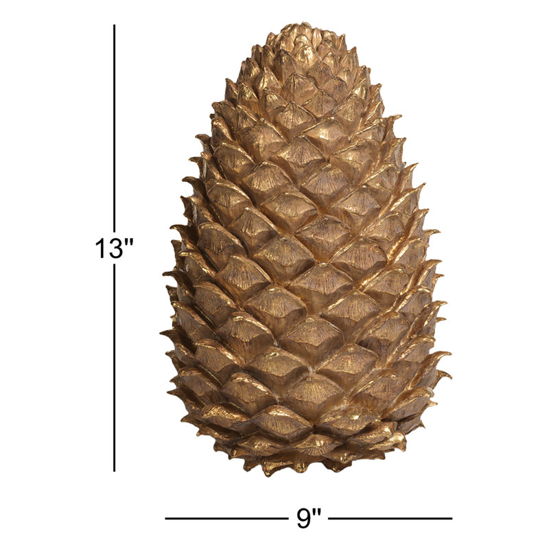 Figurine pomme de pin, H 13 po x l 9 po x P 9 po