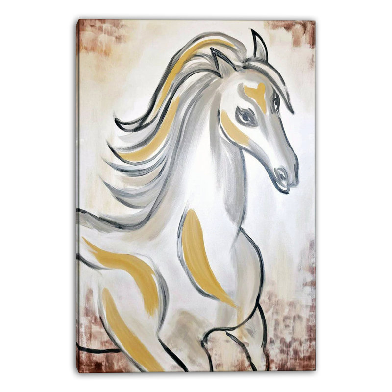 «Golden Mane One», art mural sur toile tendue, L 24 po x H 36 po x P 1,5 po