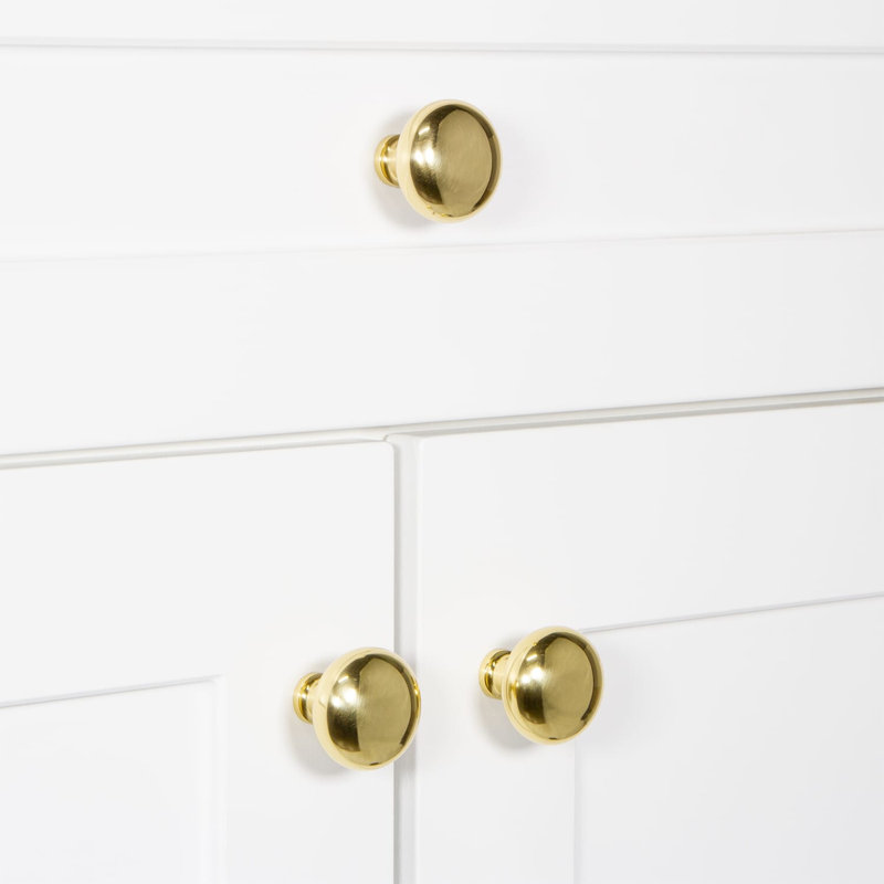 Fifth Avenue Cabinet Knob, Polished Brass