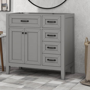 36" Bathroom Vanity Without Sink, Drawers