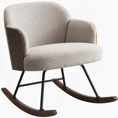 Chaise berçante rembourrée avec pieds en métal