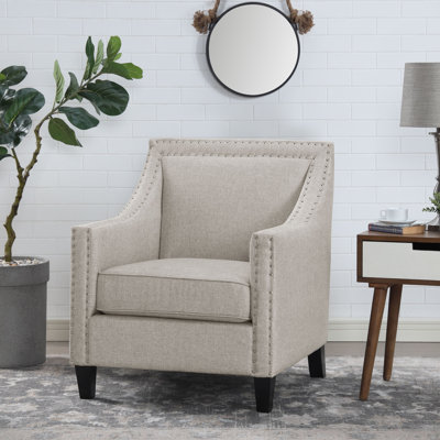 Hilga Erica Accent Armchair With Chrome Nailhead Trim