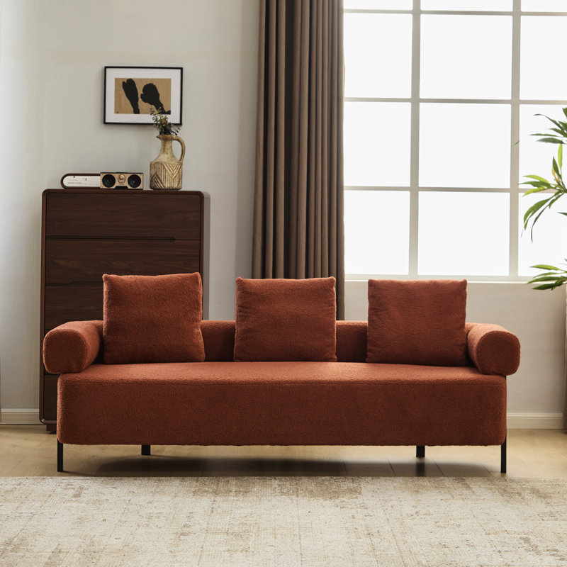 78 "3 orange avec 3 coussins, pour le salon, la chambre à coucher, un appartement - qualité 78 pouces, 3 coussins confortables et polyvalents