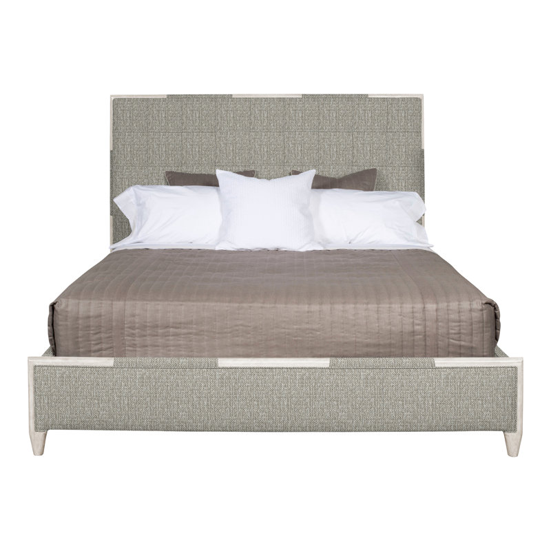  Thom Filicia Home Chatfield California King Upholstered Low Profile Panel Bed, Casa Blanca, Tarbee Pebble
