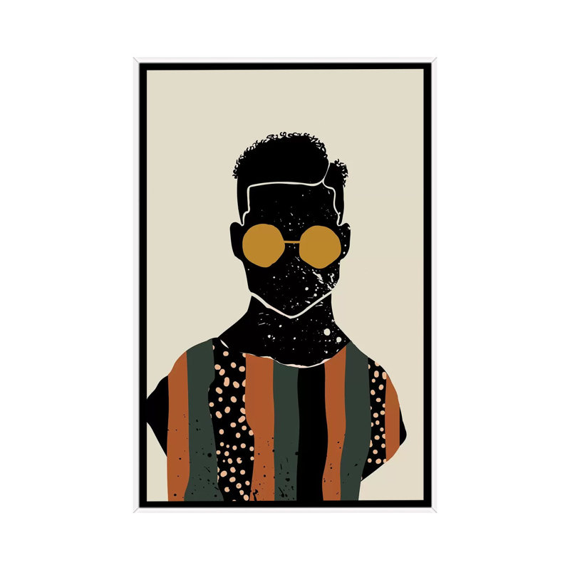 Black Hair VII - impression d'art graphique, Toile blanche encadrée, Pas de tapis, H 40 po x l 60 po x 1,5 po