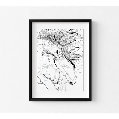 Abstrait, cheval, ligne, Ranch Inspo, art mural, tête de cheval sauvage, affiche, art mural Bronco