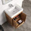 Meuble-lavabo flottant 24 po avec lavabo 24 po - Armoire en bois moderne avec plateau en acrylique, lumières DEL, rangement à fermeture en douceur et conception peu encombrante-1500979257